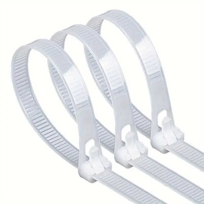 100Pcs Reusable Nylon Cable Ties 3.6x150mm, Lock Loop, Removable, Mixed Colors(Black&White) for Home Office Organization