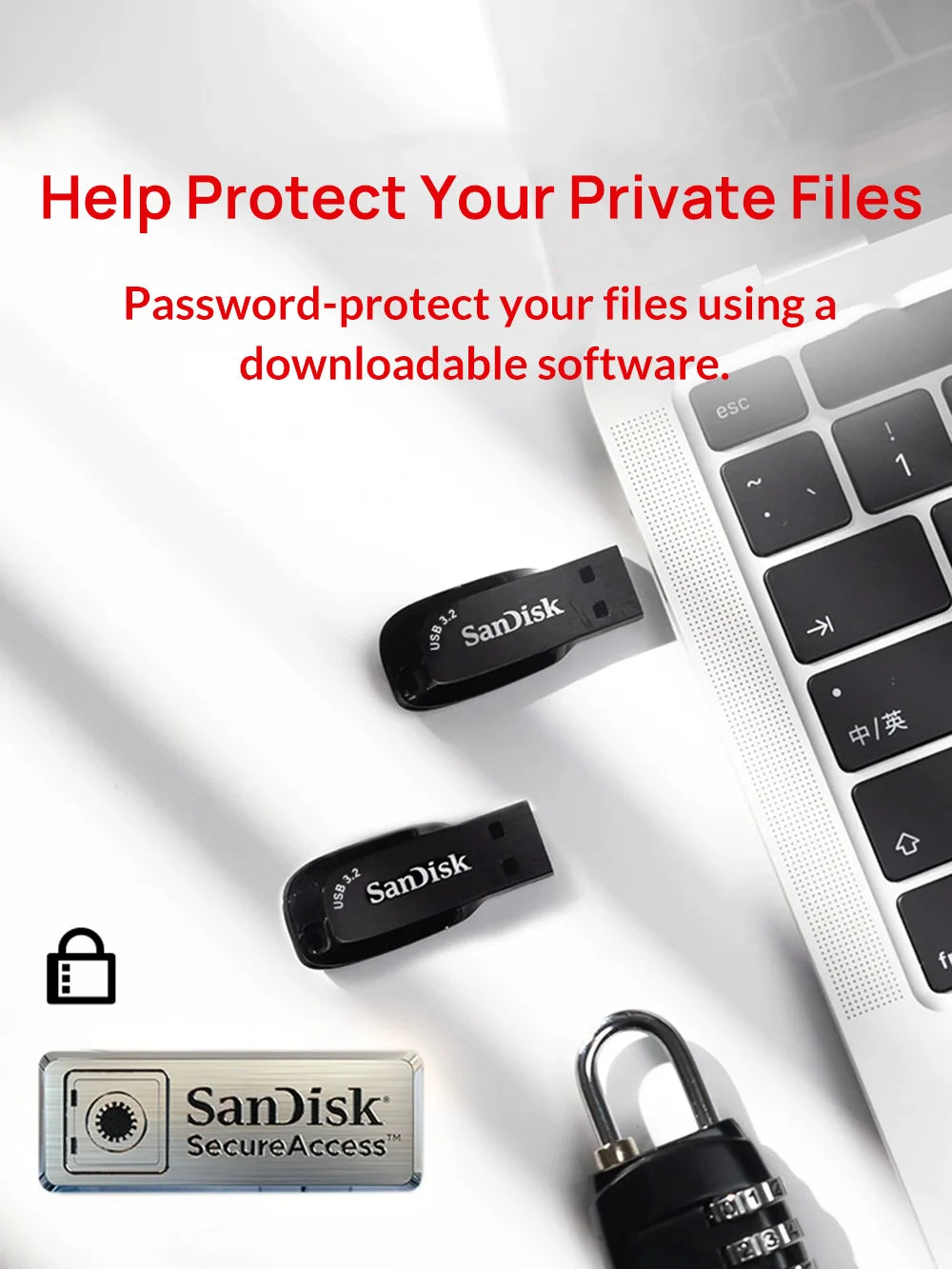 SanDisk USB 3.2 USB Flash Drive 64GB Pen Drive Memory Stick CZ410 Preto U Disco Mini Pendrive