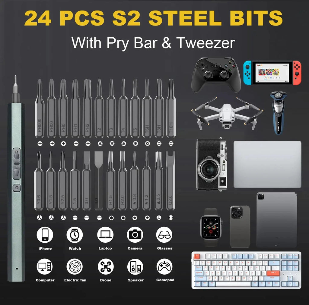 30 in 1 Precision Electric Screwdriver Set Magnetic Phillips Torx Screw Driver Bits Professional Repair Tools for iPhone PC DIY