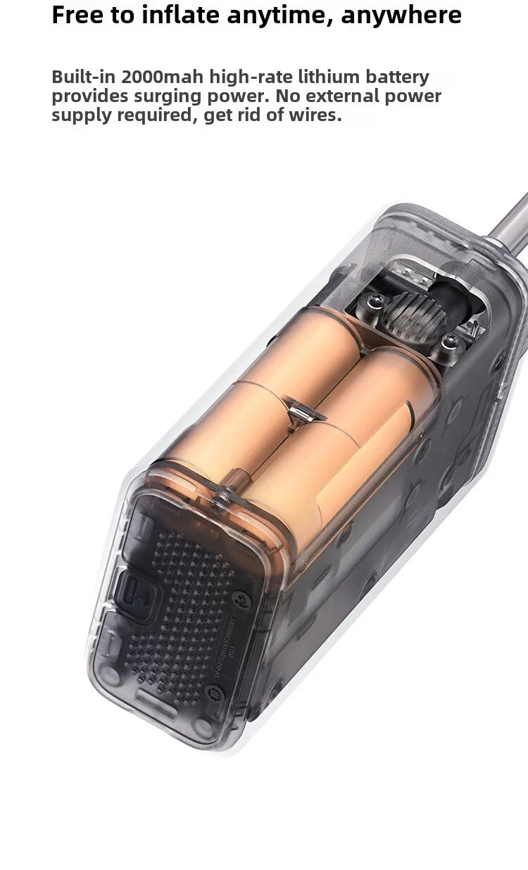 Xiaomi Mijia Air Pump 2 Car Inflator Car Bicycle Inflator Tire Pressure Detection Preset Pressure 150Psi 2000Mah Rechargeable