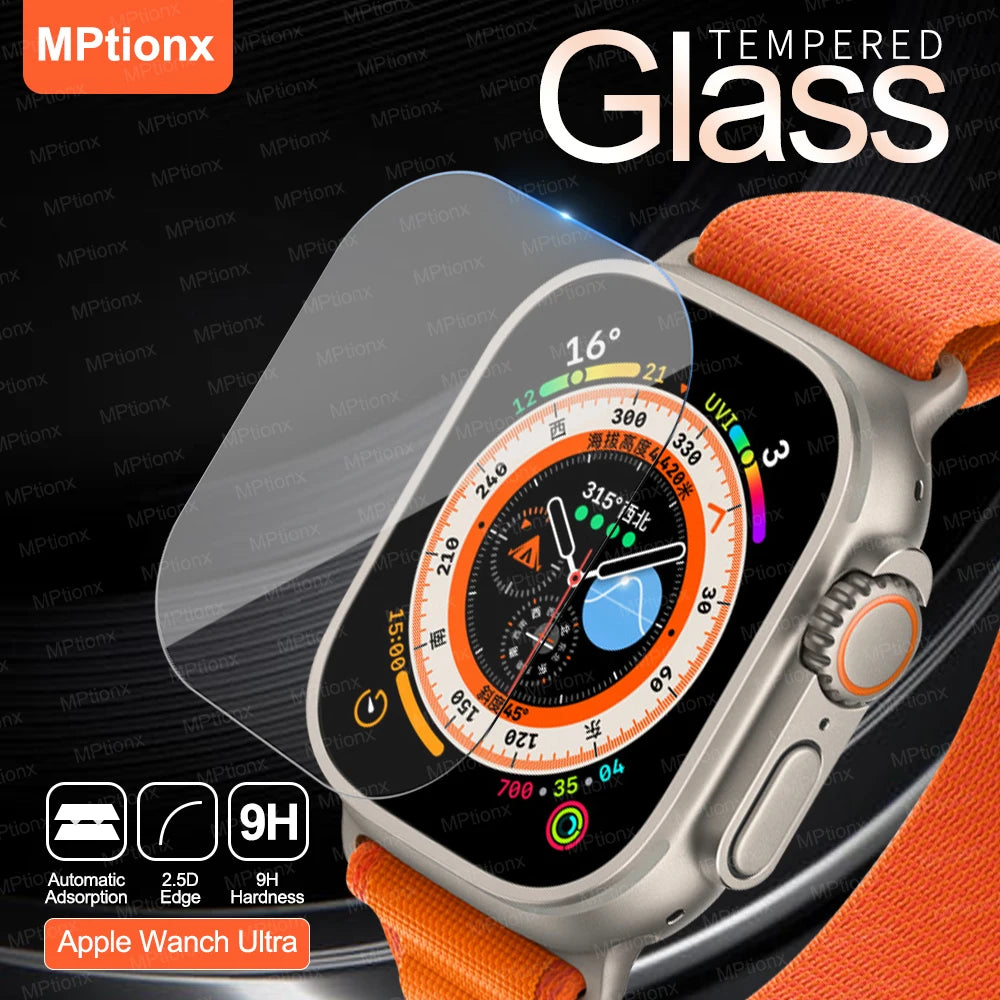 Tempered Glass for Apple Watch Ultra 2/Ultra Screen Protector [49mm], Tempered Glass Film, Anti-Scratch, High Definition, Touch