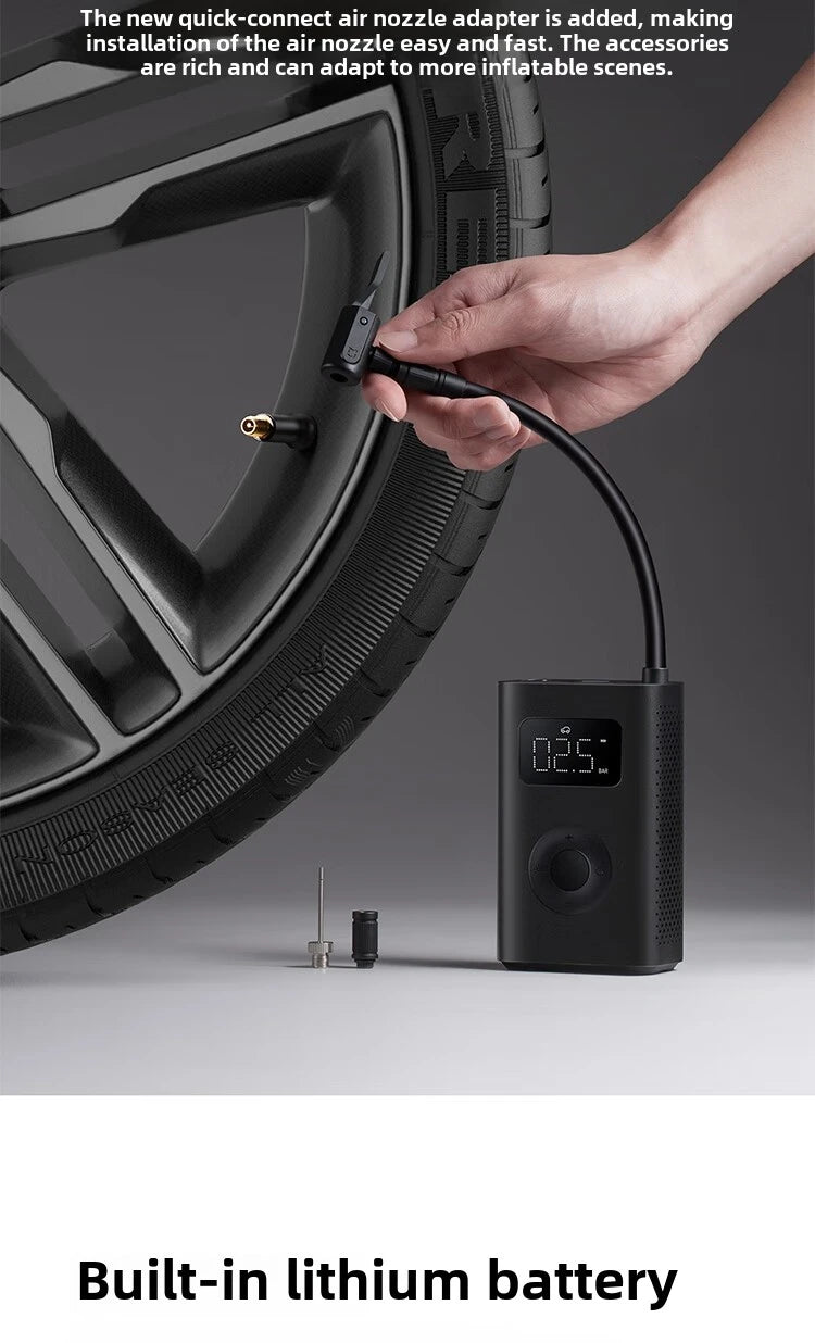 Xiaomi Mijia Air Pump 2 Car Inflator Car Bicycle Inflator Tire Pressure Detection Preset Pressure 150Psi 2000Mah Rechargeable