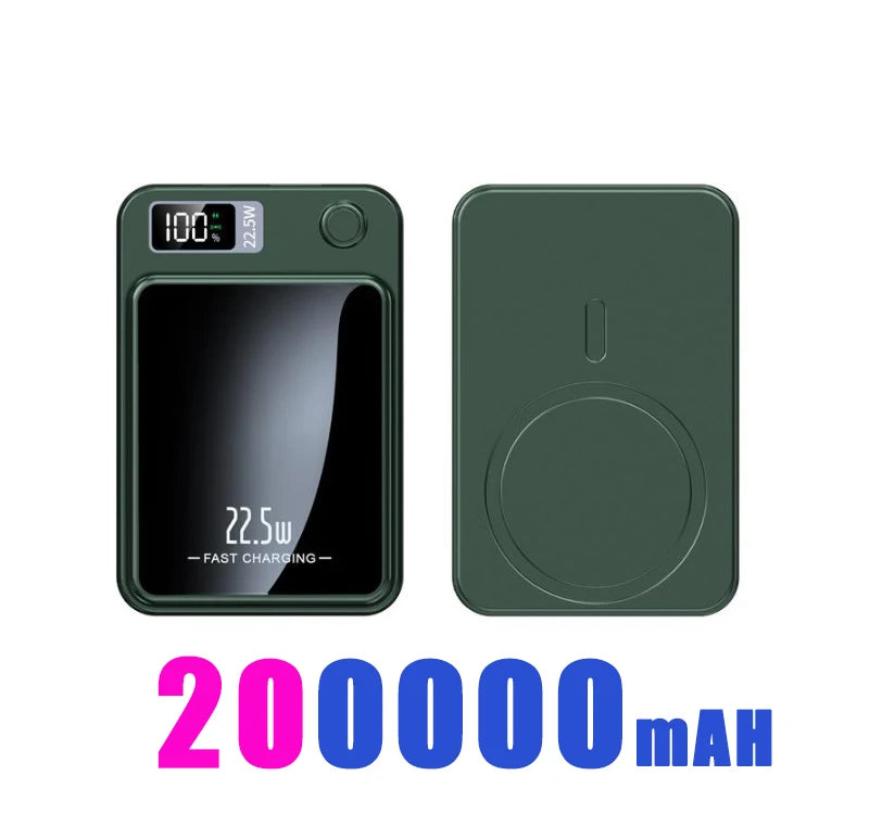 200000mAH Power Bank Magnetic Wireless 22.5W Ultra Capacity Super Fast Charging Magnetic Power Bank For Iphone16 Samsung Xiaomi