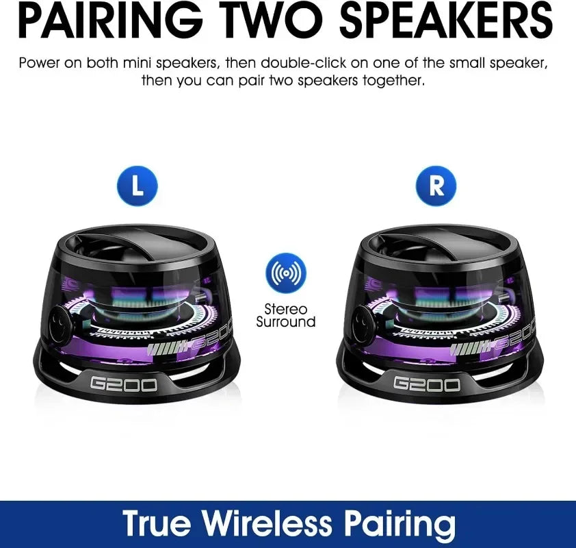 VIKEFON Bluetooth Speaker with Multi-RGB Color Light and Magnetic Phone Holder for Shower Room Bike Car Outdoor Gifts for Teens