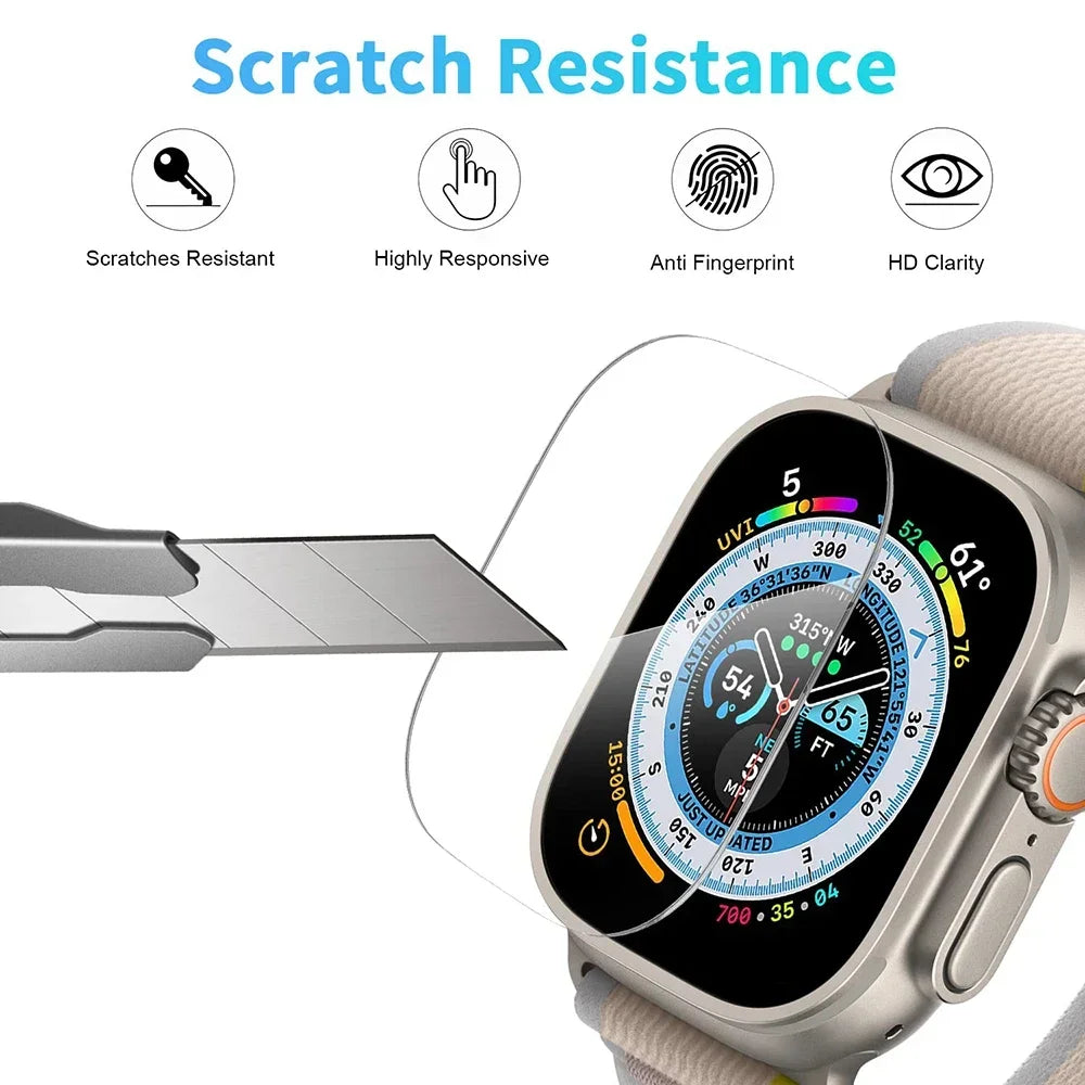 Tempered Glass for Apple Watch Ultra 2/Ultra Screen Protector [49mm], Tempered Glass Film, Anti-Scratch, High Definition, Touch