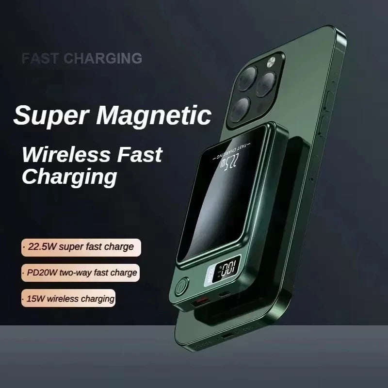 200000mAH Power Bank Magnetic Wireless 22.5W Ultra Capacity Super Fast Charging Magnetic Power Bank For Iphone16 Samsung Xiaomi