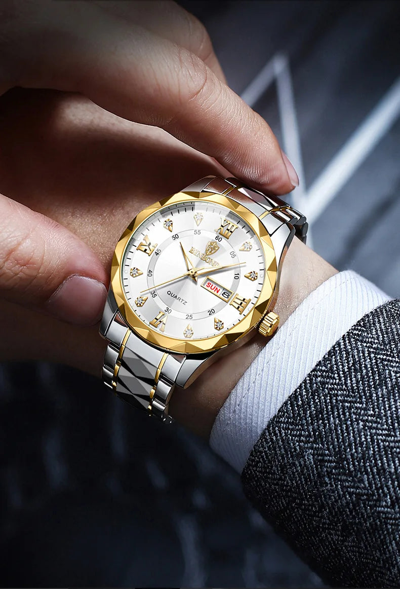 BINBOND Top Brand Luxury Fashion Watch Men Waterproof Week Date Clock Sport Watch Men Quartz Wristwatch Relogio Masculino B2521