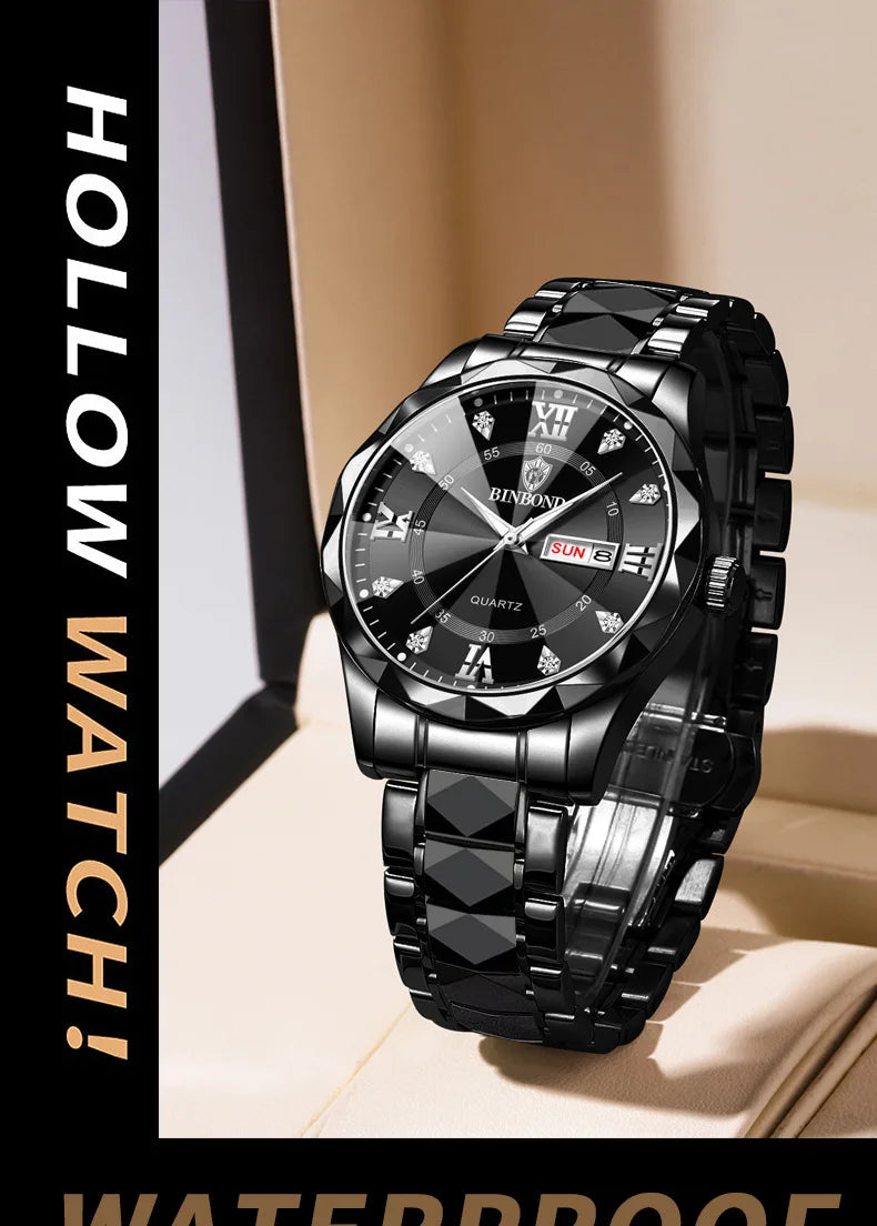 BINBOND Top Brand Luxury Fashion Watch Men Waterproof Week Date Clock Sport Watch Men Quartz Wristwatch Relogio Masculino B2521