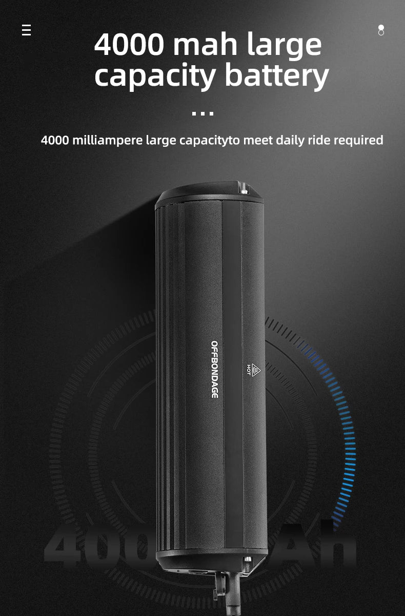 OFFBONDAGE Bicycle Light Front 2600Lumen Bike Light 8000mAh Waterproof Flashlight USB Charging MTB Road Cycling Lamp Accessories