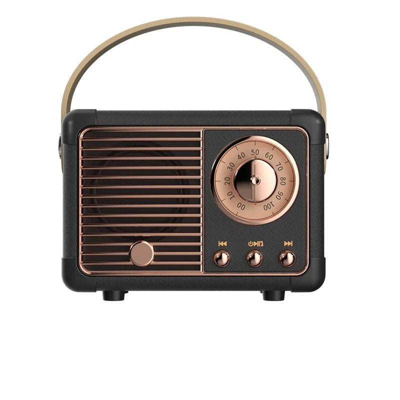 Retro Bluetooth Speaker Small Wireless Bluetooth Speaker Cute Old Fashion Style for Kitchen Desk Bedroom Office Party Outdoor