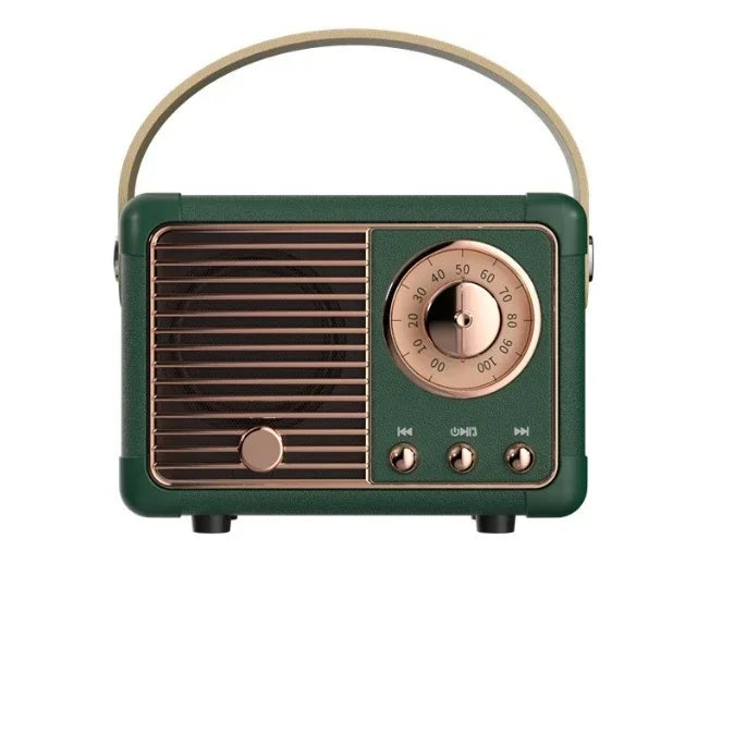 Retro Bluetooth Speaker Small Wireless Bluetooth Speaker Cute Old Fashion Style for Kitchen Desk Bedroom Office Party Outdoor