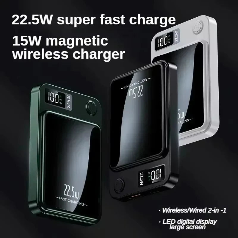 200000mAH Power Bank Magnetic Wireless 22.5W Ultra Capacity Super Fast Charging Magnetic Power Bank For Iphone16 Samsung Xiaomi