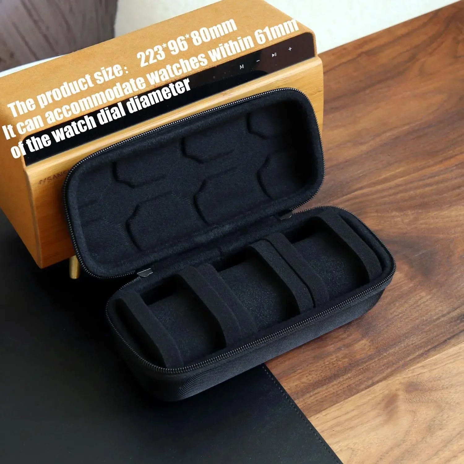 Watch Box Organizer For Men or Women，Watch Travel Case Portable Storage Watch Display Holder for Wristwatches and Smart Watches