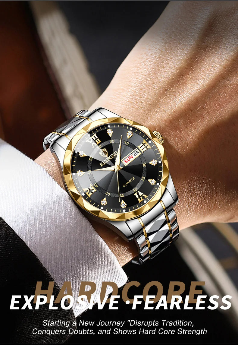 BINBOND Top Brand Luxury Fashion Watch Men Waterproof Week Date Clock Sport Watch Men Quartz Wristwatch Relogio Masculino B2521