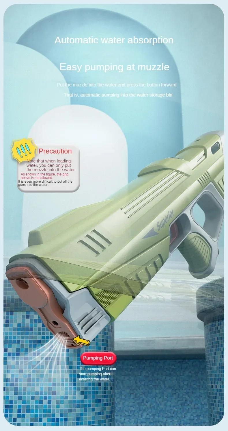 2 Sticks Children Electric Water Gun Summer Beach Outdoor Fight Games Induction Absorb Water Full Automatic Water Guns for Kids