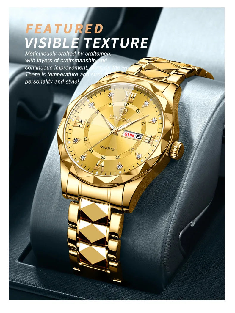 BINBOND Top Brand Luxury Fashion Watch Men Waterproof Week Date Clock Sport Watch Men Quartz Wristwatch Relogio Masculino B2521