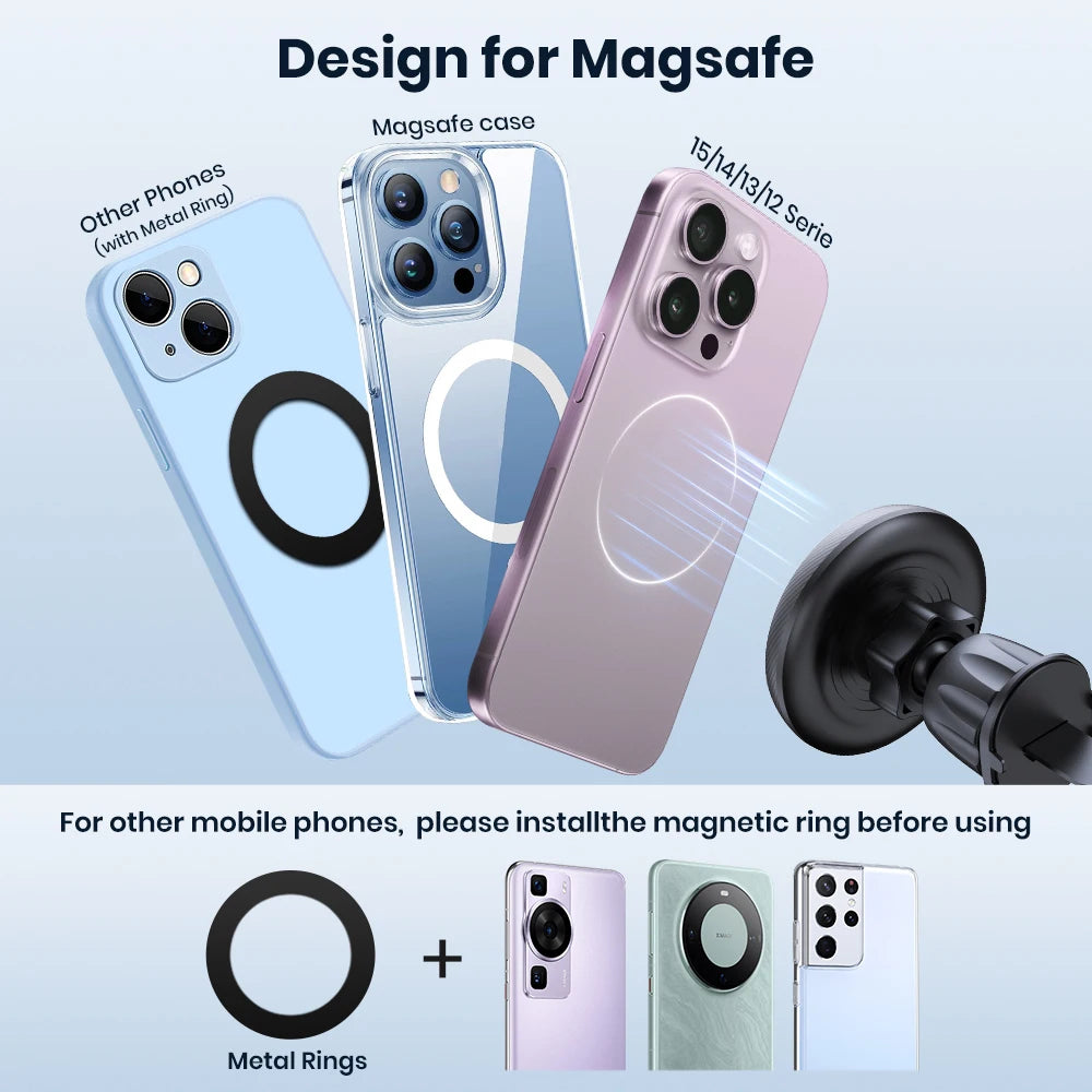 TOPK MagSafe Car Phone Holder,Magnetic Car Phone Mount,Air Vent Cell Phone Holder Car for iPhone 15 14 13 Pro Plus Mag Safe Case