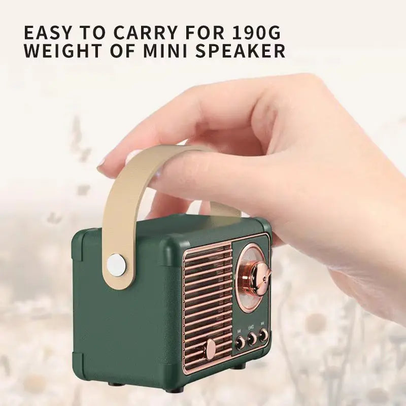 Retro Bluetooth Speaker Small Wireless Bluetooth Speaker Cute Old Fashion Style for Kitchen Desk Bedroom Office Party Outdoor
