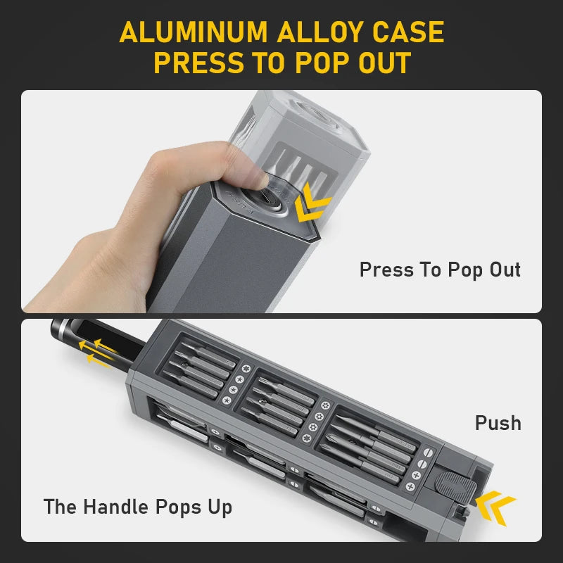Galacok S6 Max Precision Electric Screwdriver Set with 42 Magnetic Bits 5 Torque Settings Mini Power Tools for IPhone Camera PC