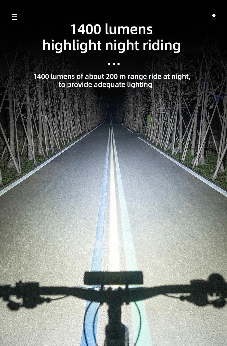 OFFBONDAGE Bicycle Light Front 2600Lumen Bike Light 8000mAh Waterproof Flashlight USB Charging MTB Road Cycling Lamp Accessories