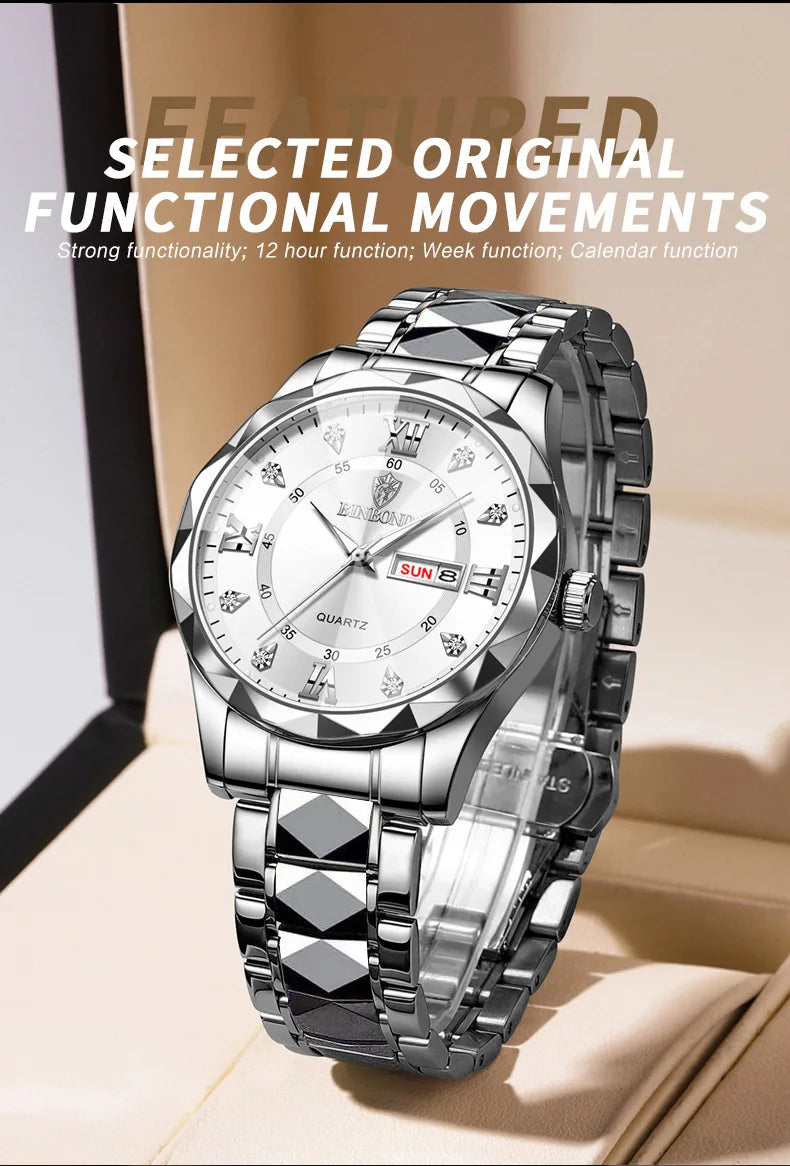 BINBOND Top Brand Luxury Fashion Watch Men Waterproof Week Date Clock Sport Watch Men Quartz Wristwatch Relogio Masculino B2521