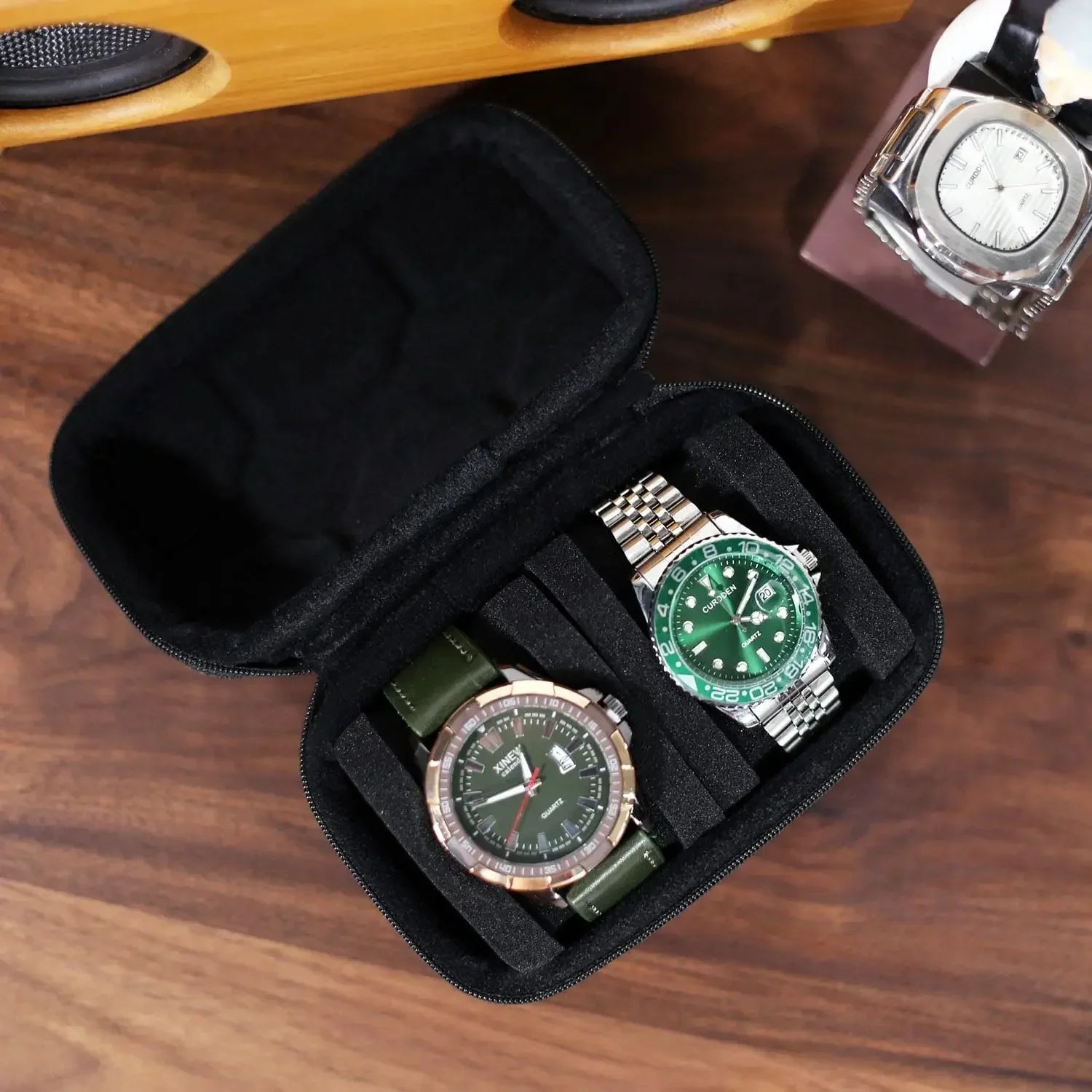 Watch Box Organizer For Men or Women,Watch Travel Case Portable Storage Watch Display Holder for Wristwatches and Smart Watches