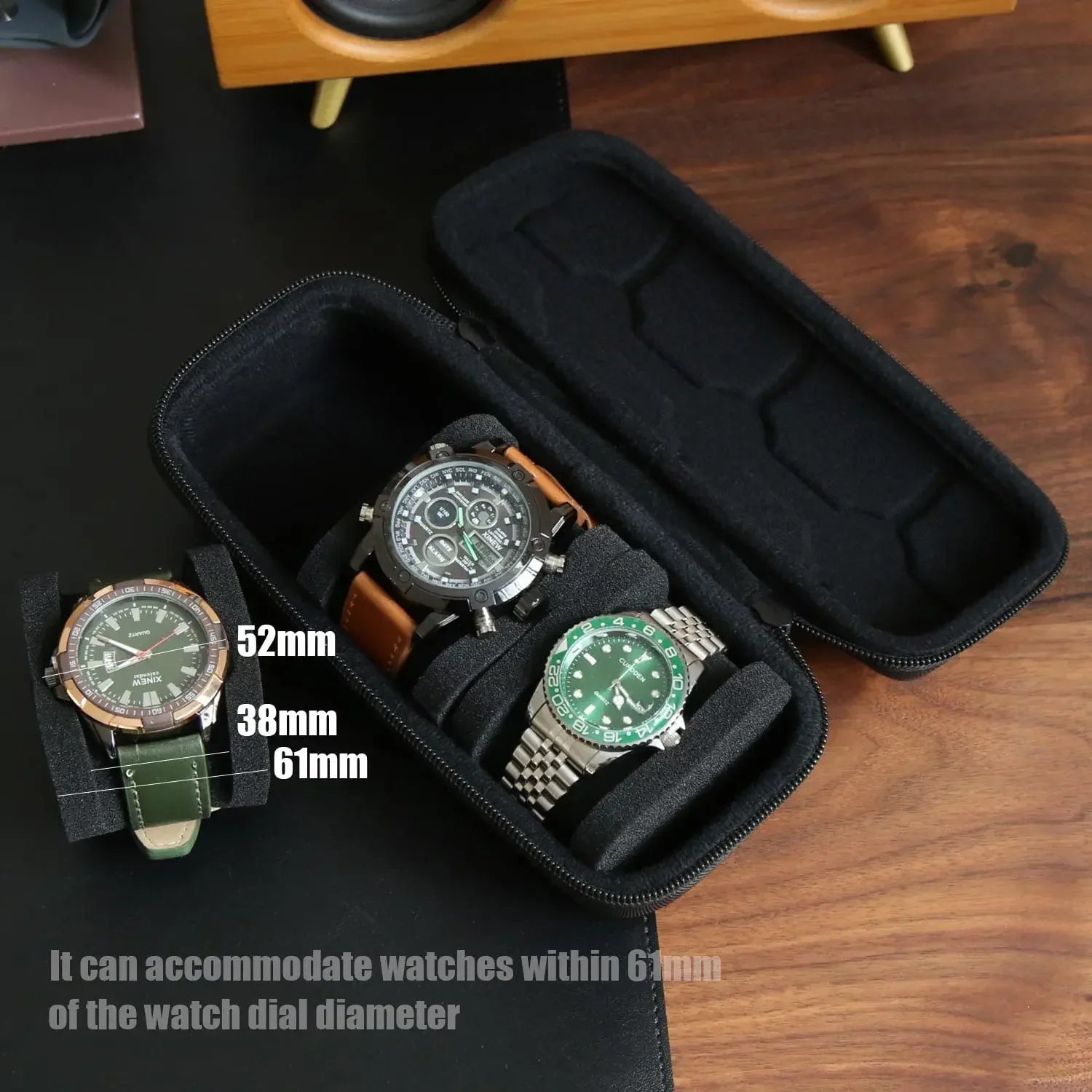 Watch Box Organizer For Men or Women,Watch Travel Case Portable Storage Watch Display Holder for Wristwatches and Smart Watches