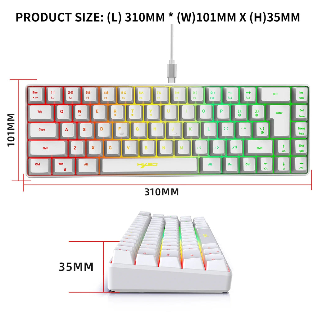 H61K Mechanical k Wired Streamer Mini Gaming Keyboard 19-Key Conflict-Free Membrane Keyboard but Mechanical Feel for Game/Office