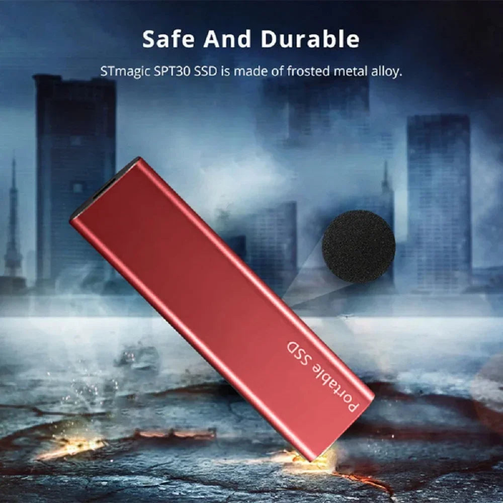 High Speed Portable SSD 1TB External Solid State Drive USB3.1 Type-C Interface Hard Drive Mass Storage Disk for Laptop/Mac/Phone