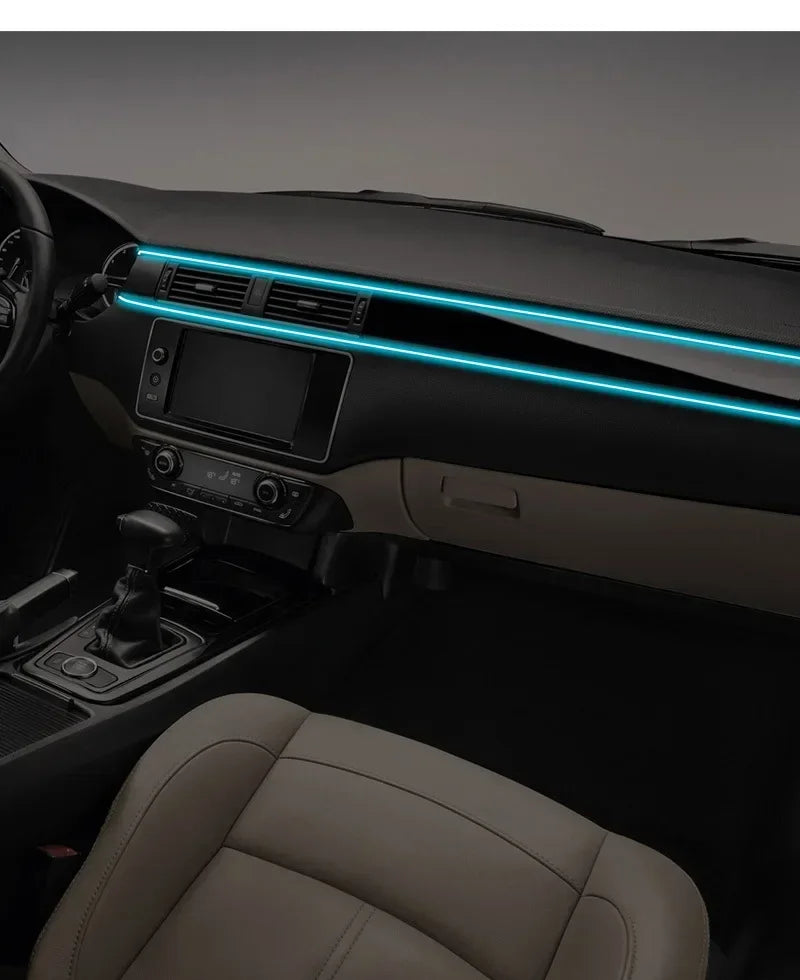 2/3/4/5M RGB Car Interior Ambient LED Light Strip Invisible USB Fiber Optic Atmosphere Lamp Support APP Control