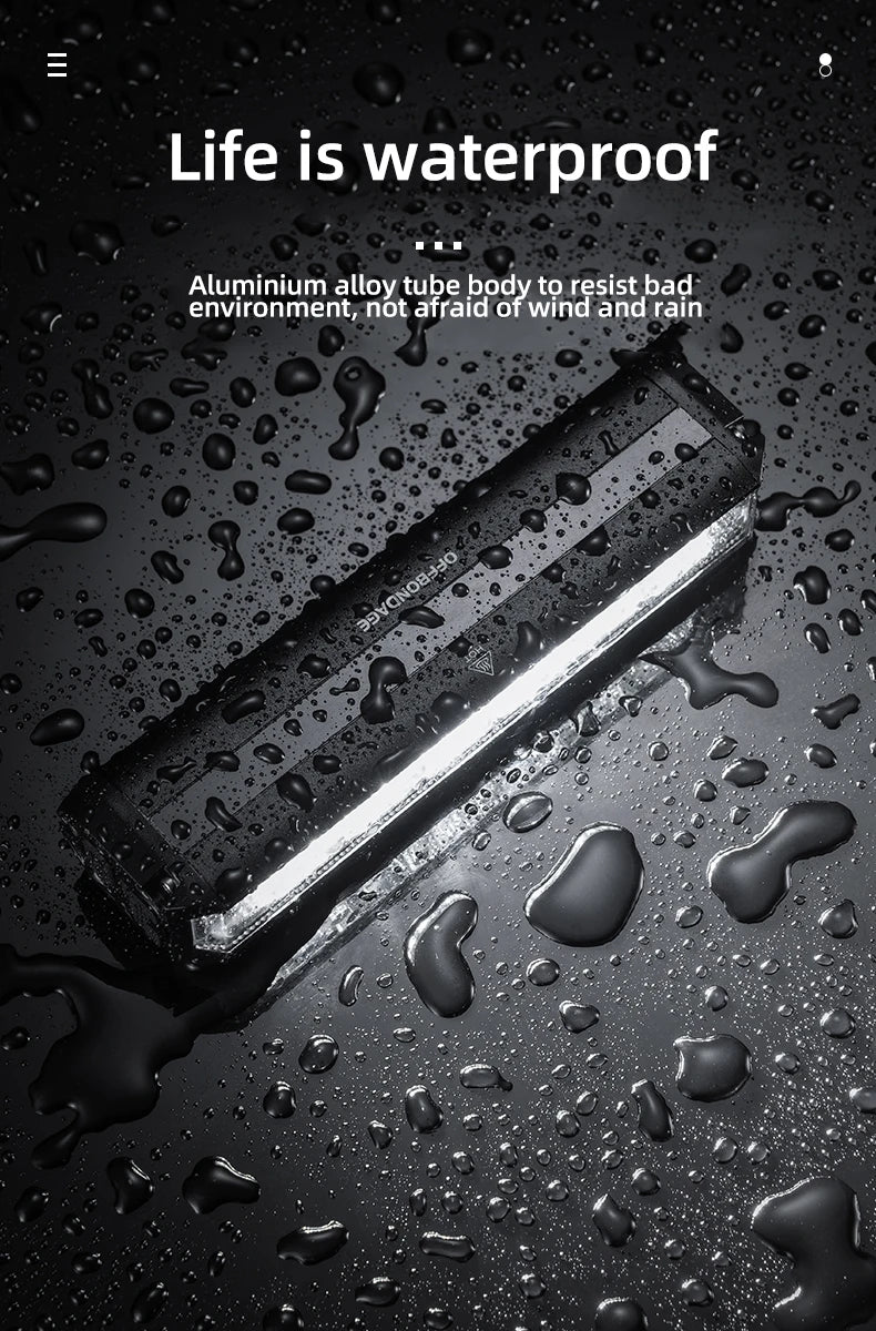 OFFBONDAGE Bicycle Light Front 2600Lumen Bike Light 8000mAh Waterproof Flashlight USB Charging MTB Road Cycling Lamp Accessories