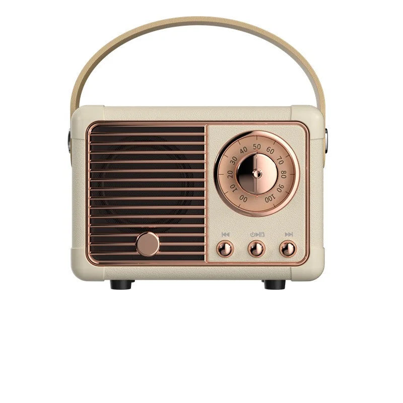 Retro Bluetooth Speaker Small Wireless Bluetooth Speaker Cute Old Fashion Style for Kitchen Desk Bedroom Office Party Outdoor