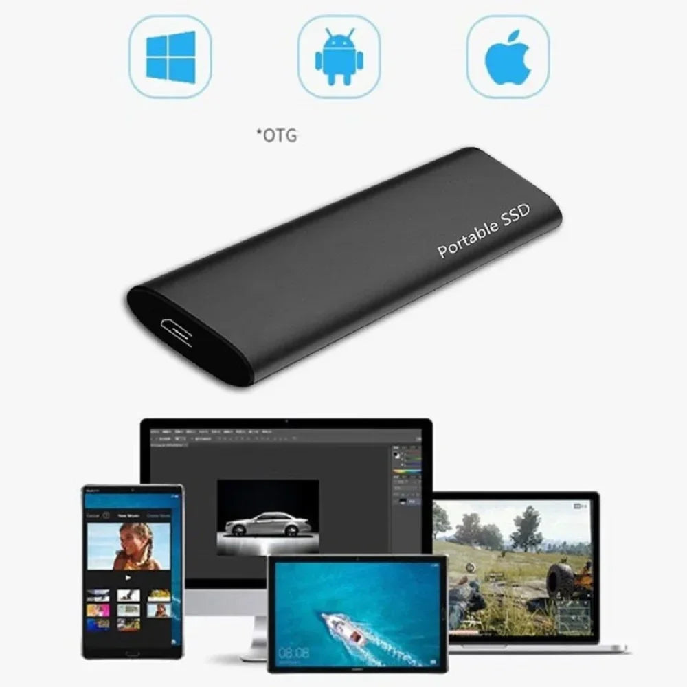 High Speed Portable SSD 1TB External Solid State Drive USB3.1 Type-C Interface Hard Drive Mass Storage Disk for Laptop/Mac/Phone