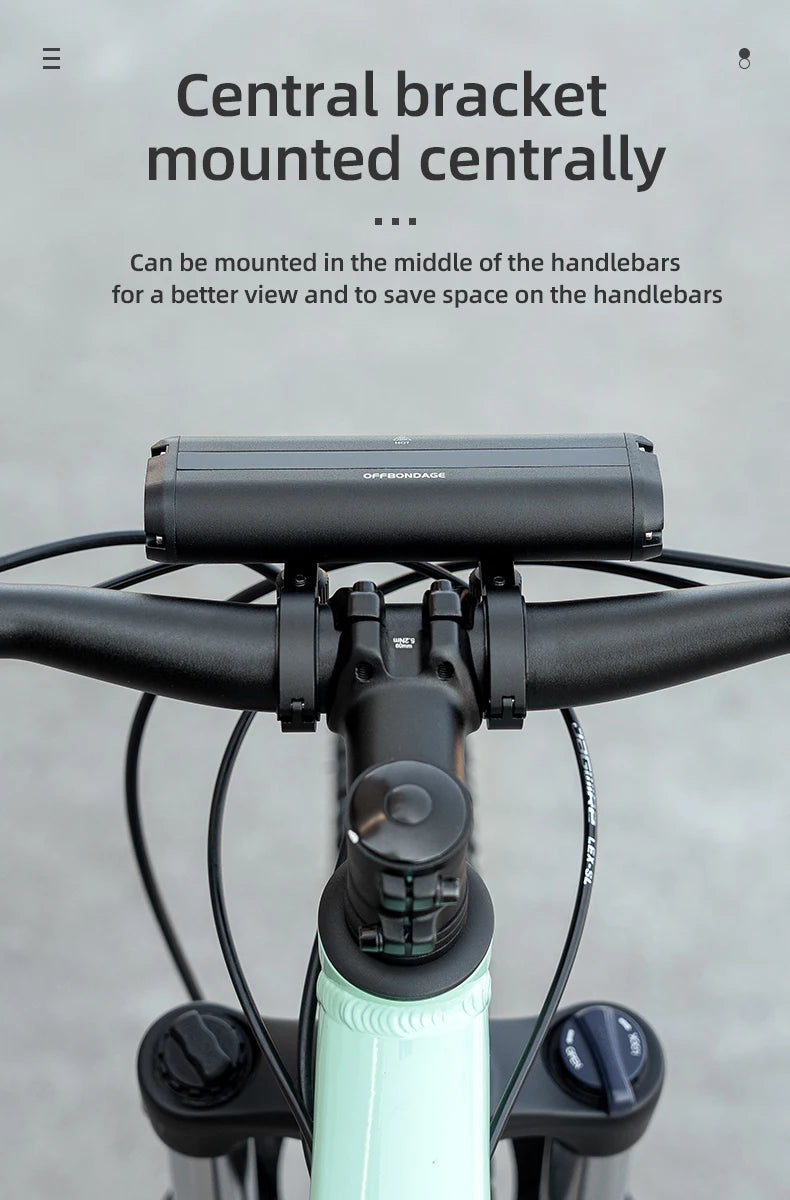 OFFBONDAGE Bicycle Light Front 2600Lumen Bike Light 8000mAh Waterproof Flashlight USB Charging MTB Road Cycling Lamp Accessories