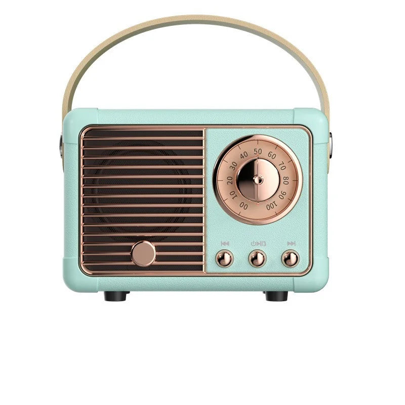 Retro Bluetooth Speaker Small Wireless Bluetooth Speaker Cute Old Fashion Style for Kitchen Desk Bedroom Office Party Outdoor