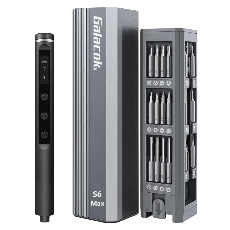 Galacok S6 Max Precision Electric Screwdriver Set with 42 Magnetic Bits 5 Torque Settings Mini Power Tools for IPhone Camera PC