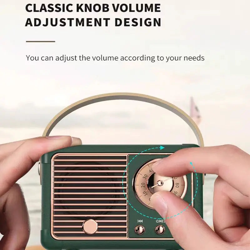Retro Bluetooth Speaker Small Wireless Bluetooth Speaker Cute Old Fashion Style for Kitchen Desk Bedroom Office Party Outdoor