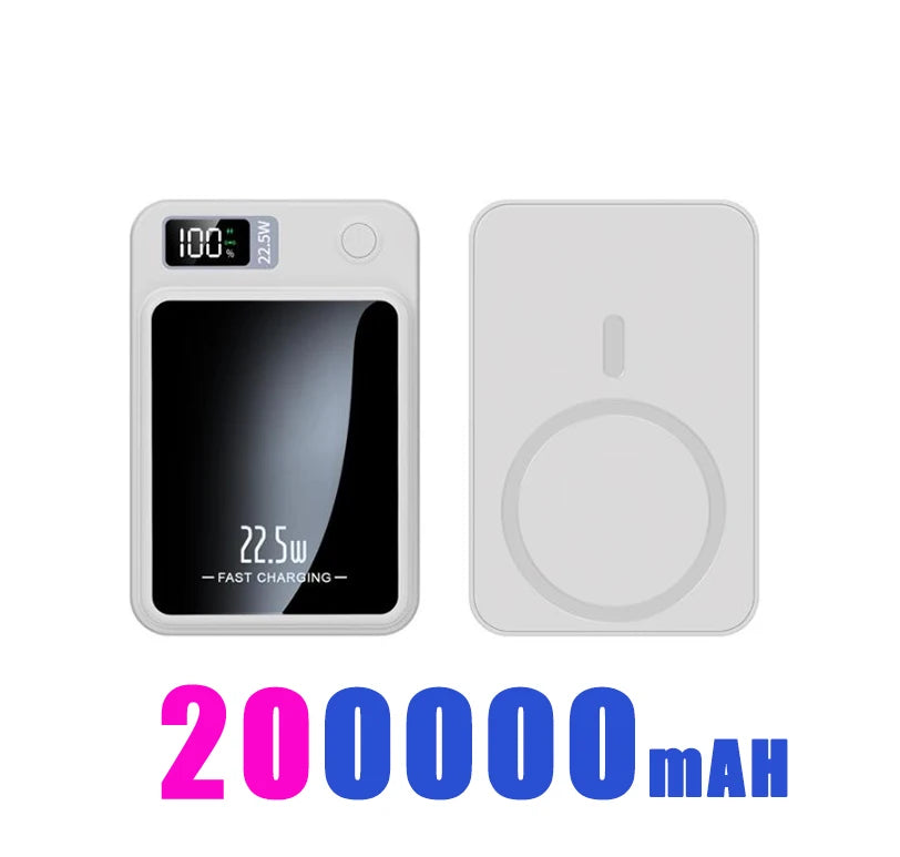 200000mAH Power Bank Magnetic Wireless 22.5W Ultra Capacity Super Fast Charging Magnetic Power Bank For Iphone16 Samsung Xiaomi