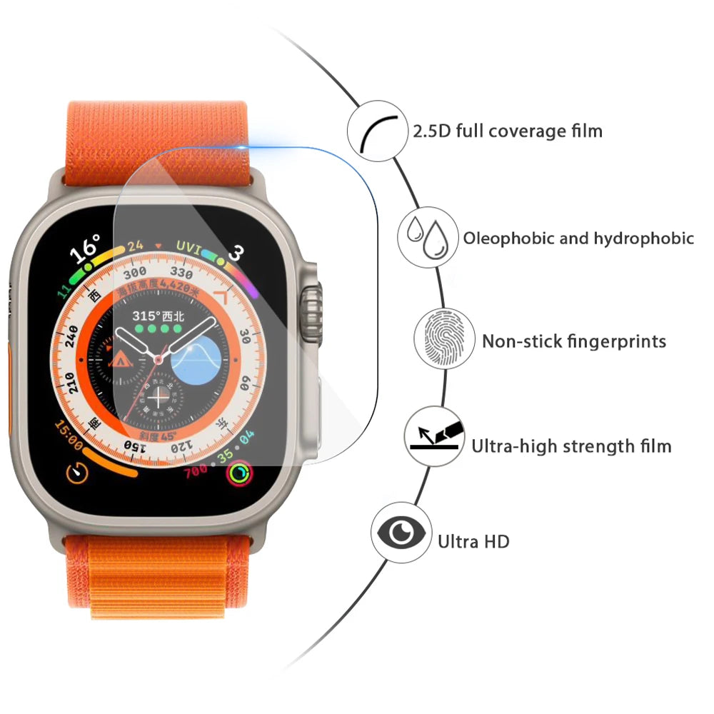 Tempered Glass for Apple Watch Ultra 2/Ultra Screen Protector [49mm], Tempered Glass Film, Anti-Scratch, High Definition, Touch