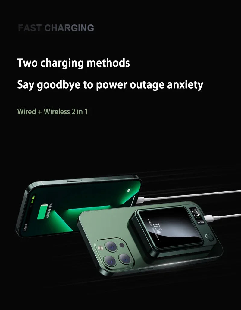 200000mAH Power Bank Magnetic Wireless 22.5W Ultra Capacity Super Fast Charging Magnetic Power Bank For Iphone16 Samsung Xiaomi